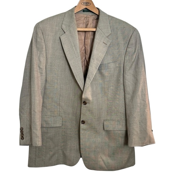 LAUREN Ralph Lauren Houndstooth Wool Cashmere Blend Blazer Jacket 44R. - Picture 3 of 8